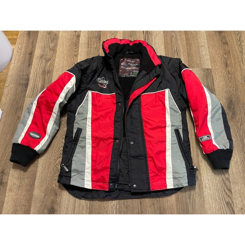 Choko Design Jacket, Boy's Size 10 Red Black, Full Zip, Choko 400 Powersports